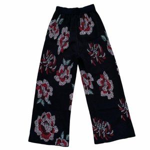 Anthropologie LAIA Floral Sweater Pants Knit XS